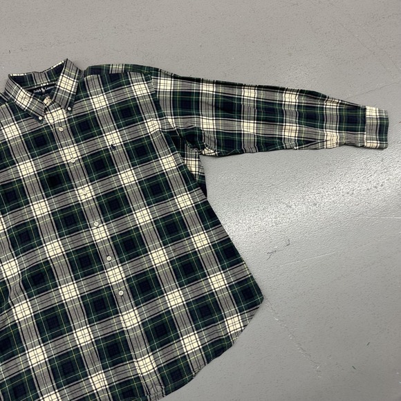 Ralph Lauren Blake Shirt Mens XL Green Navy Plaid Button Down Cotton Casual - Picture 6 of 12